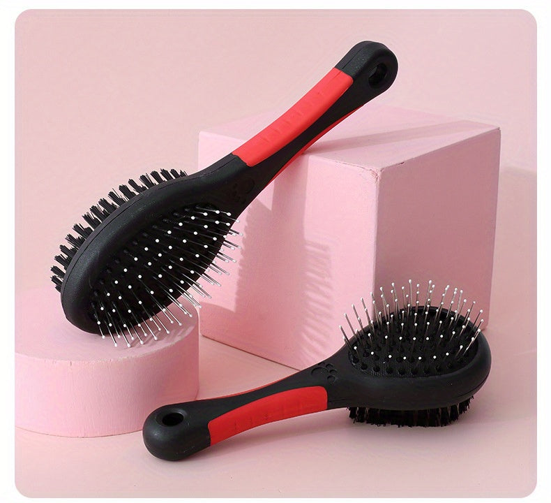 Dog Brush Cat Pet Grooming Comb 2 In 1 Double Sided Pin Cleans For Pets Shedding And Dirt Grooming Tool