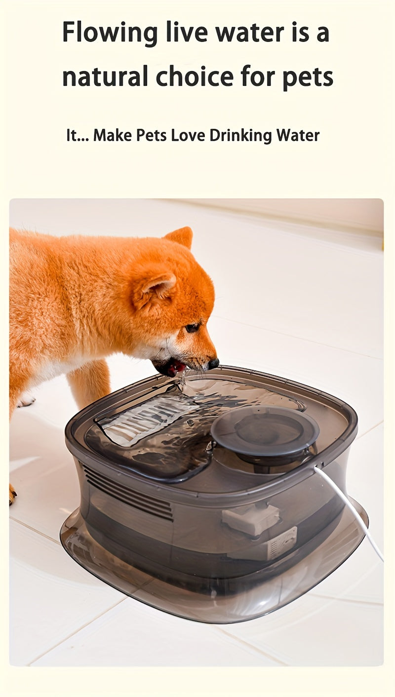 1.19gal Transparent Automatic Pet Water Fountain with Smart Silent Pump - USB Powered, Advanced Filtration for Cats & Dogs, Ideal for Small to Large Pets, Pet Hydration Solution|Modern Pet Accessory|Easyclean Pet Fountain, Wa