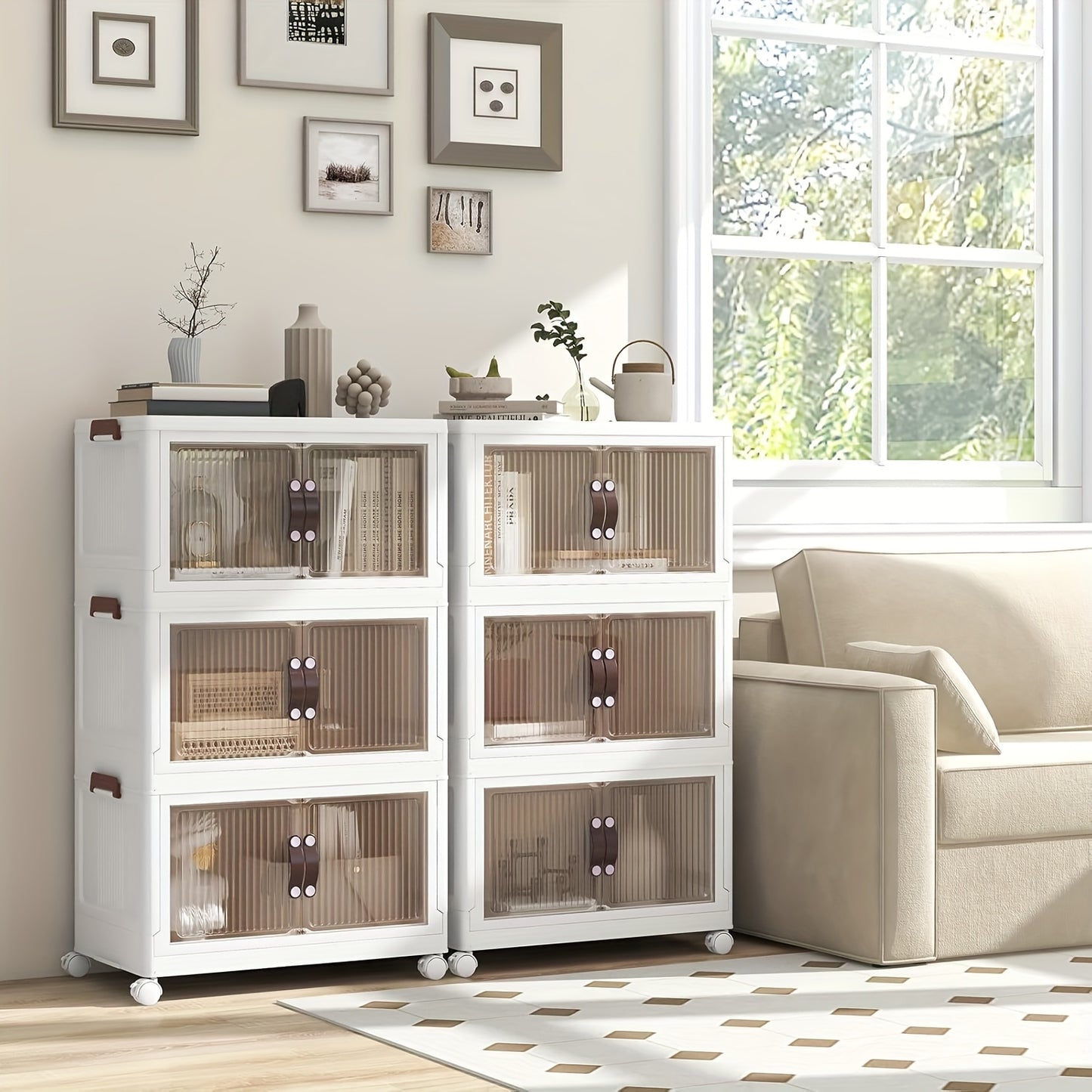 Foldable 19.69inch storage box 1/2/3 layers, large double opening storage organizer, large storage box with lid and wheels for clothes, snacks, and books, home office outdoor foldable container, kitchen storage cabinet