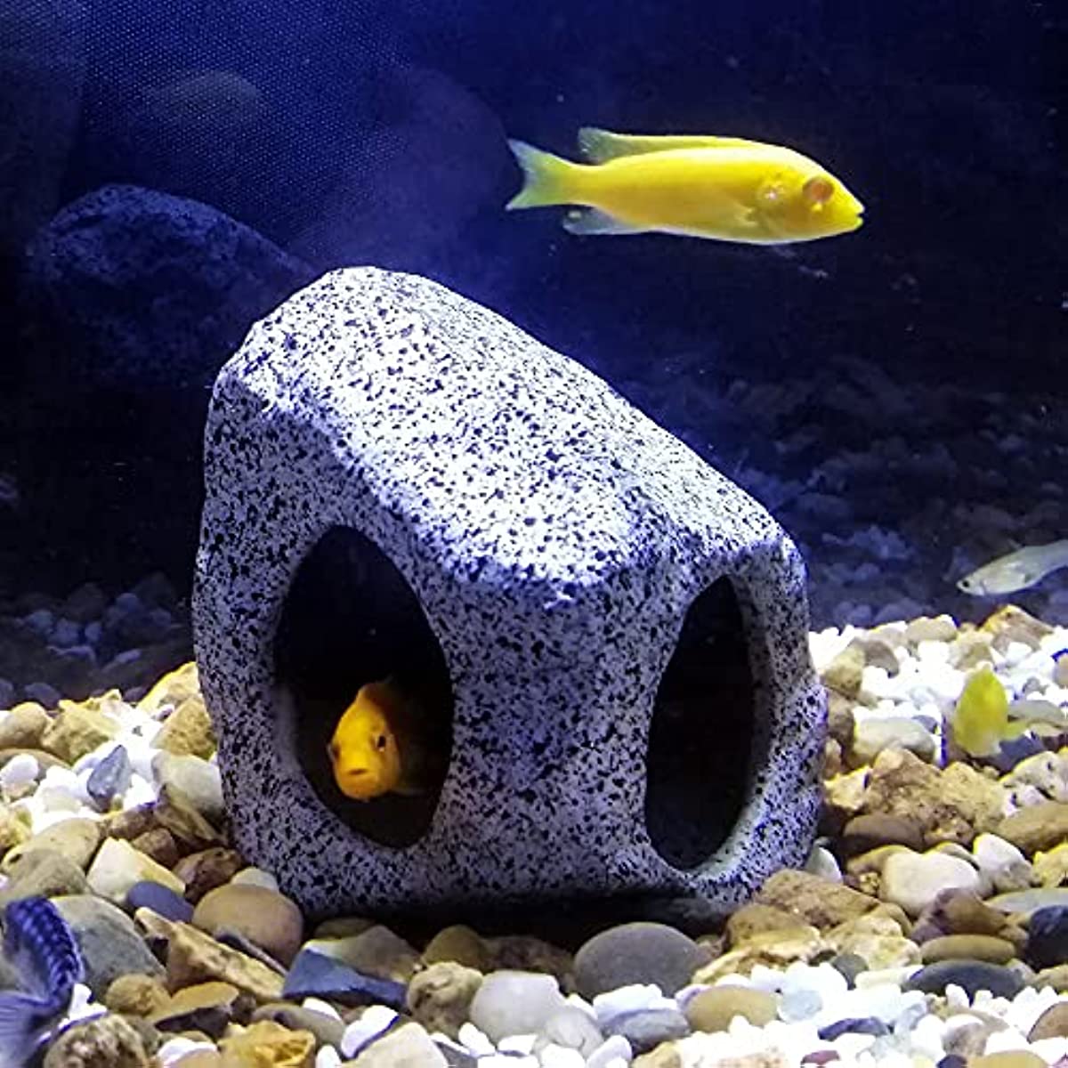 Aquarium Hideaway Rock Cave For Aquatic Pets To Breed, Play And Rest Fish Tank Ornaments, Decor Stone