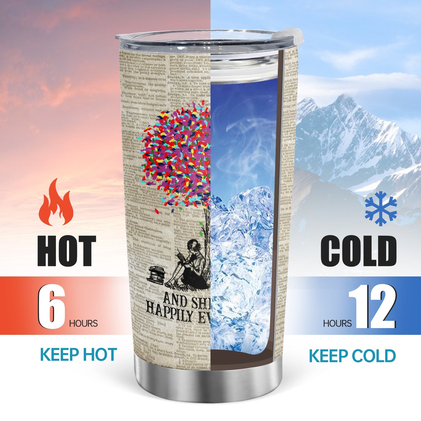 20 Oz Just A Girl Who Loves Books Travel Tumbler - Durable Stainless Steel, Vacuum Insulated, Spill-Proof Lid for Cold & Hot Beverages, Perfect for Bookworms On-the-Go
