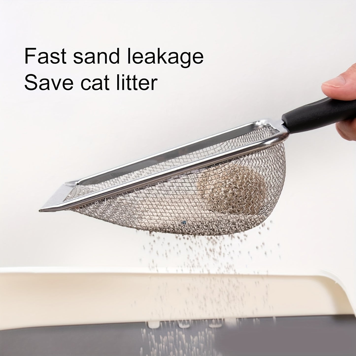 Durable Stainless Steel Cat Litter Scoop - Easy Clean Pet Waste Shovel for Cats