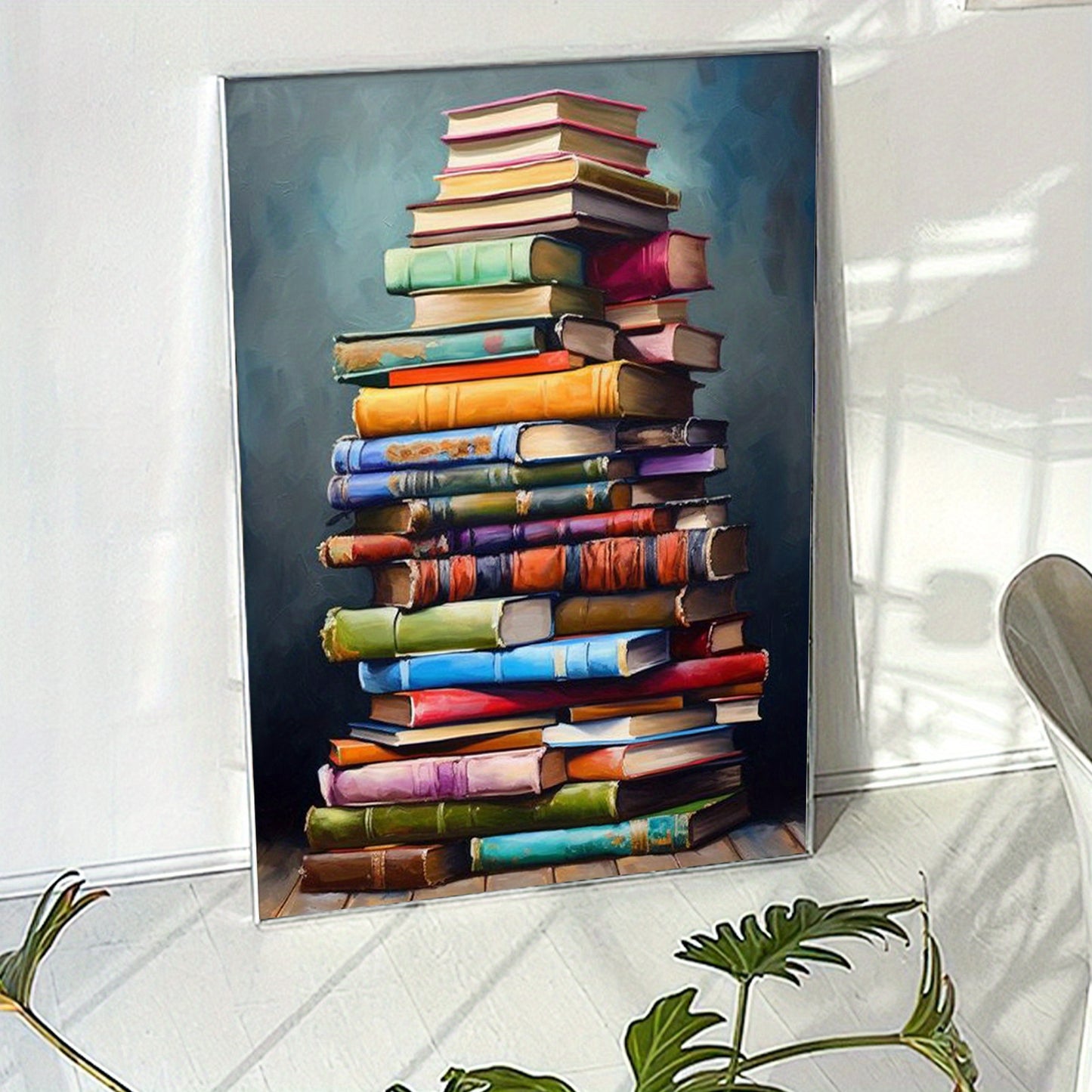 DIY Paint by Numbers Kit for Adults, Acrylic Painting Kit 16x20inch, Canvas Tower of Books Wall Art Home Decor, Ideal Gift for Mother's Day, Father's Day, Birthdays, Christmas - Frameless