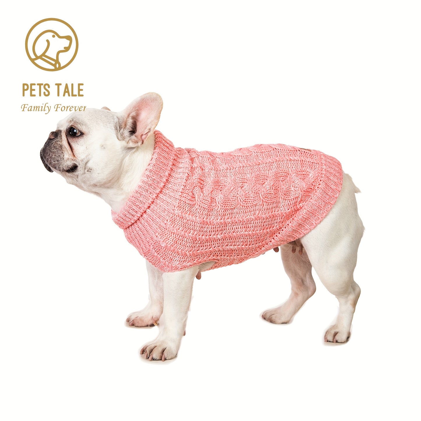 1pc PETS TALE Acrylic Knit Dog Sweater, Pullover Style with Cable Chain Detail, Machine Washable, for Mini, Toy, Small, Medium, Large Breeds, Dog Sweater for Small Dogs