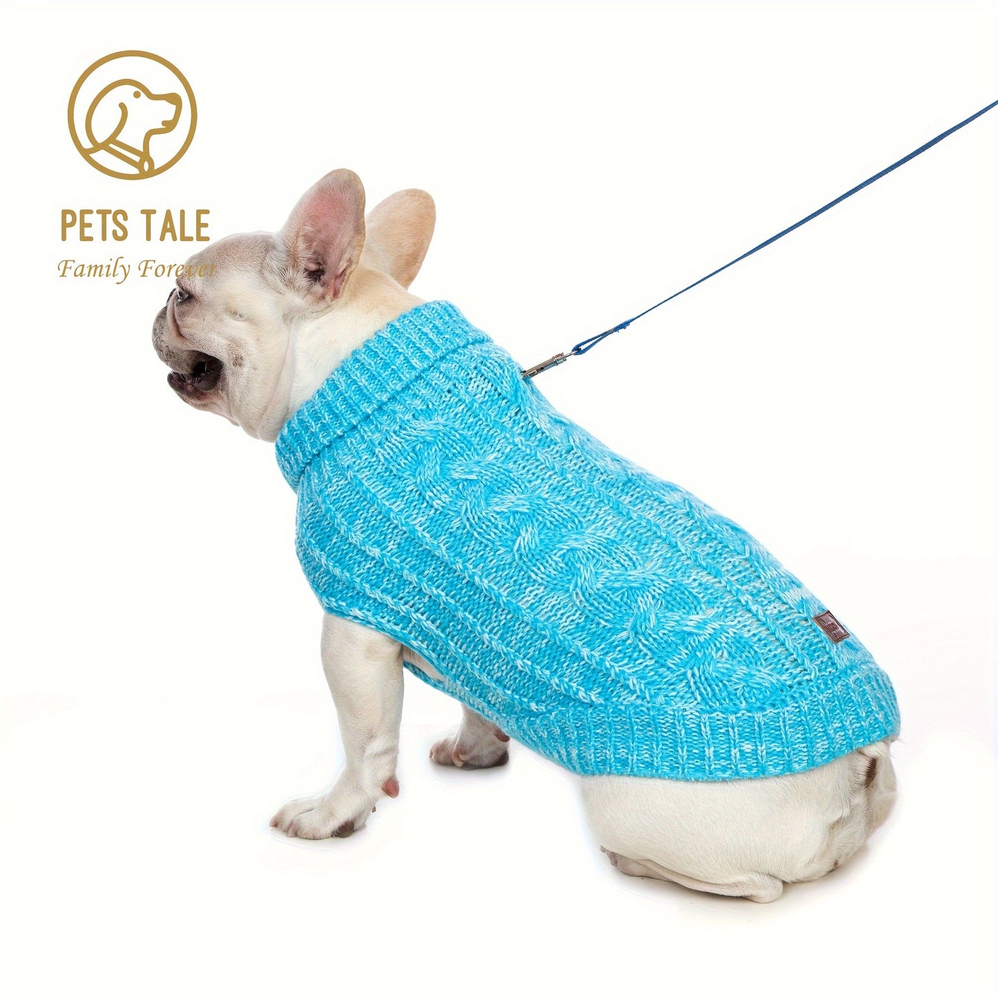 1pc PETS TALE Acrylic Knit Dog Sweater, Pullover Style with Cable Chain Detail, Machine Washable, for Mini, Toy, Small, Medium, Large Breeds, Dog Sweater for Small Dogs