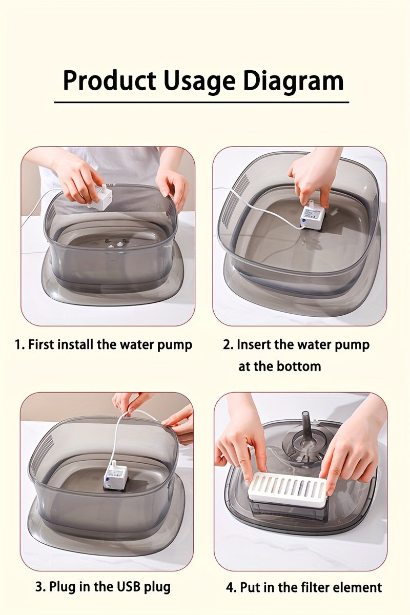 1.19gal Transparent Automatic Pet Water Fountain with Smart Silent Pump - USB Powered, Advanced Filtration for Cats & Dogs, Ideal for Small to Large Pets, Pet Hydration Solution|Modern Pet Accessory|Easyclean Pet Fountain, Wa
