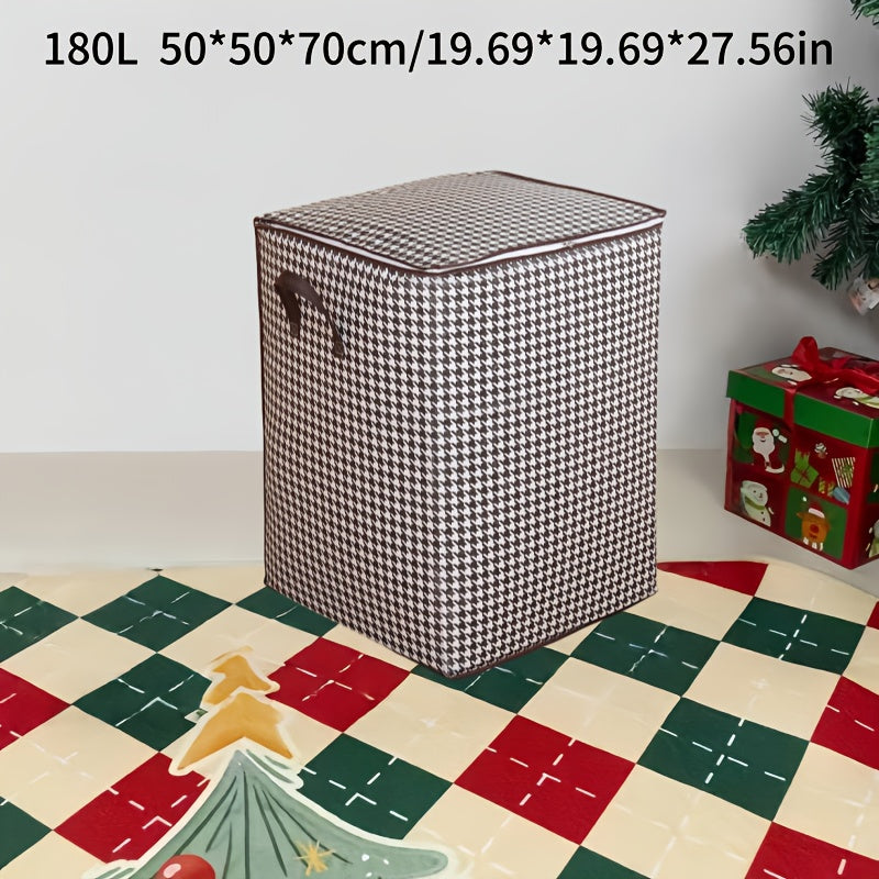 1pc Foldable Woven Storage Basket with Handles - Thick, Organizer for Clothes and Quilts, Ideal for Moving and Home Organization, Clothes Organizer Storage