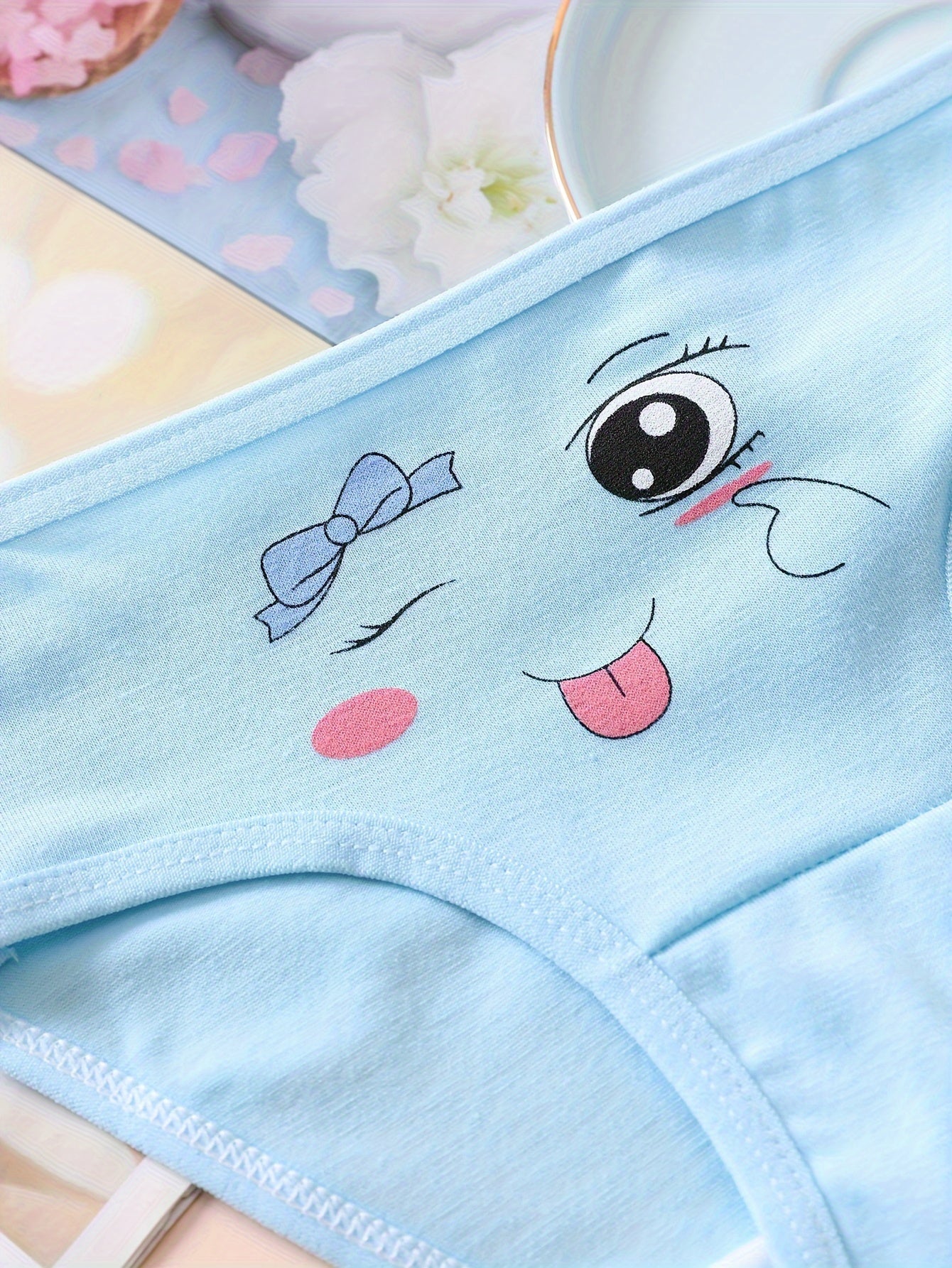 4pcs 4-Pack Cartoon Print Toddler Girls Breathable Briefs Underwear