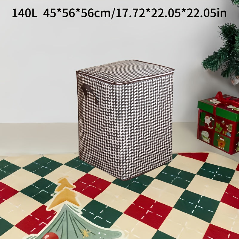 1pc Foldable Woven Storage Basket with Handles - Thick, Organizer for Clothes and Quilts, Ideal for Moving and Home Organization, Clothes Organizer Storage