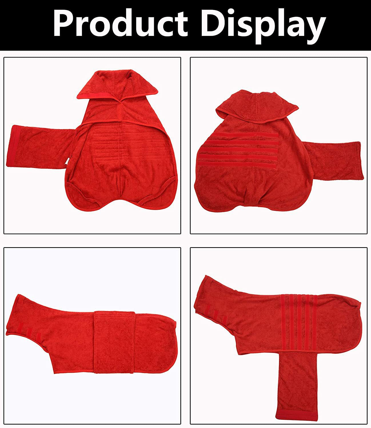 Ultra-Soft Microfiber Dog Bathrobe Towel - Dogs Grooming Essential for Drying and Comfort - Super Absorbent, Quick-Drying, Cozy Robe Vest for Pets