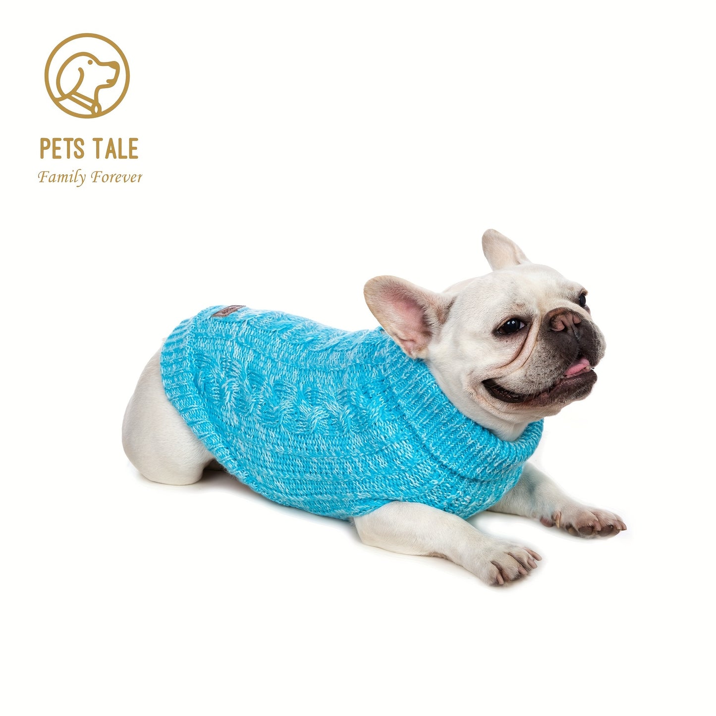 1pc PETS TALE Acrylic Knit Dog Sweater, Pullover Style with Cable Chain Detail, Machine Washable, for Mini, Toy, Small, Medium, Large Breeds, Dog Sweater for Small Dogs