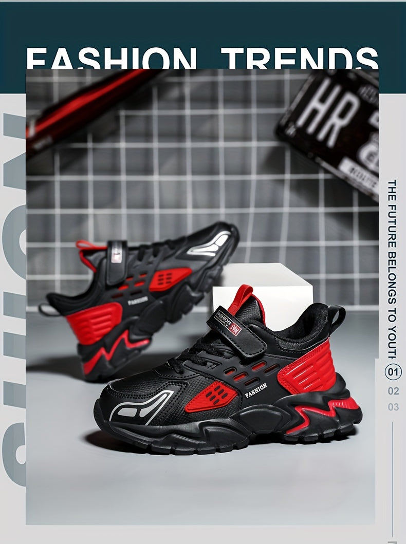 Boy'S Trendy Chunky Shoes, Comfy Non Slip Casual Soft Sole Waterproof Sneakers For Kids Outdoor Activities