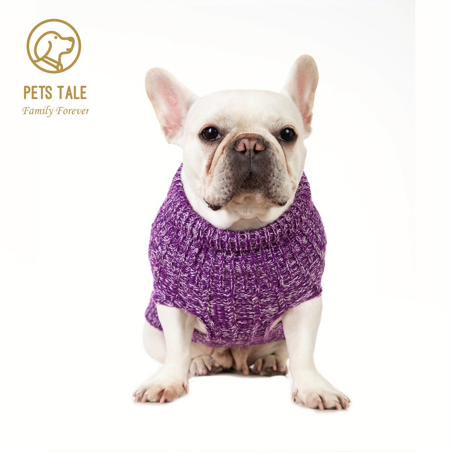 1pc PETS TALE Acrylic Knit Dog Sweater, Pullover Style with Cable Chain Detail, Machine Washable, for Mini, Toy, Small, Medium, Large Breeds, Dog Sweater for Small Dogs