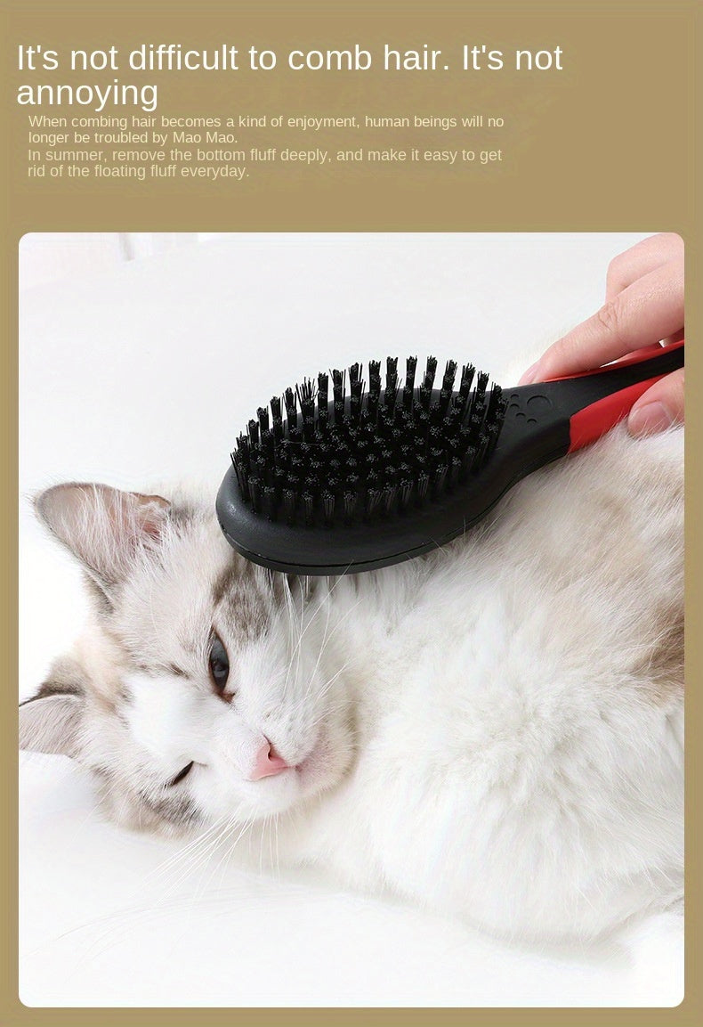 Dog Brush Cat Pet Grooming Comb 2 In 1 Double Sided Pin Cleans For Pets Shedding And Dirt Grooming Tool