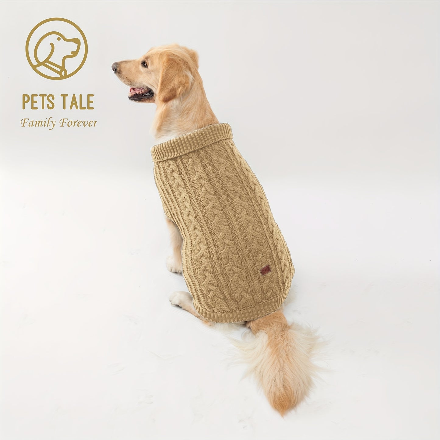 1pc PETS TALE Acrylic Knit Dog Sweater, Pullover Style with Cable Chain Detail, Machine Washable, for Mini, Toy, Small, Medium, Large Breeds, Dog Sweater for Small Dogs