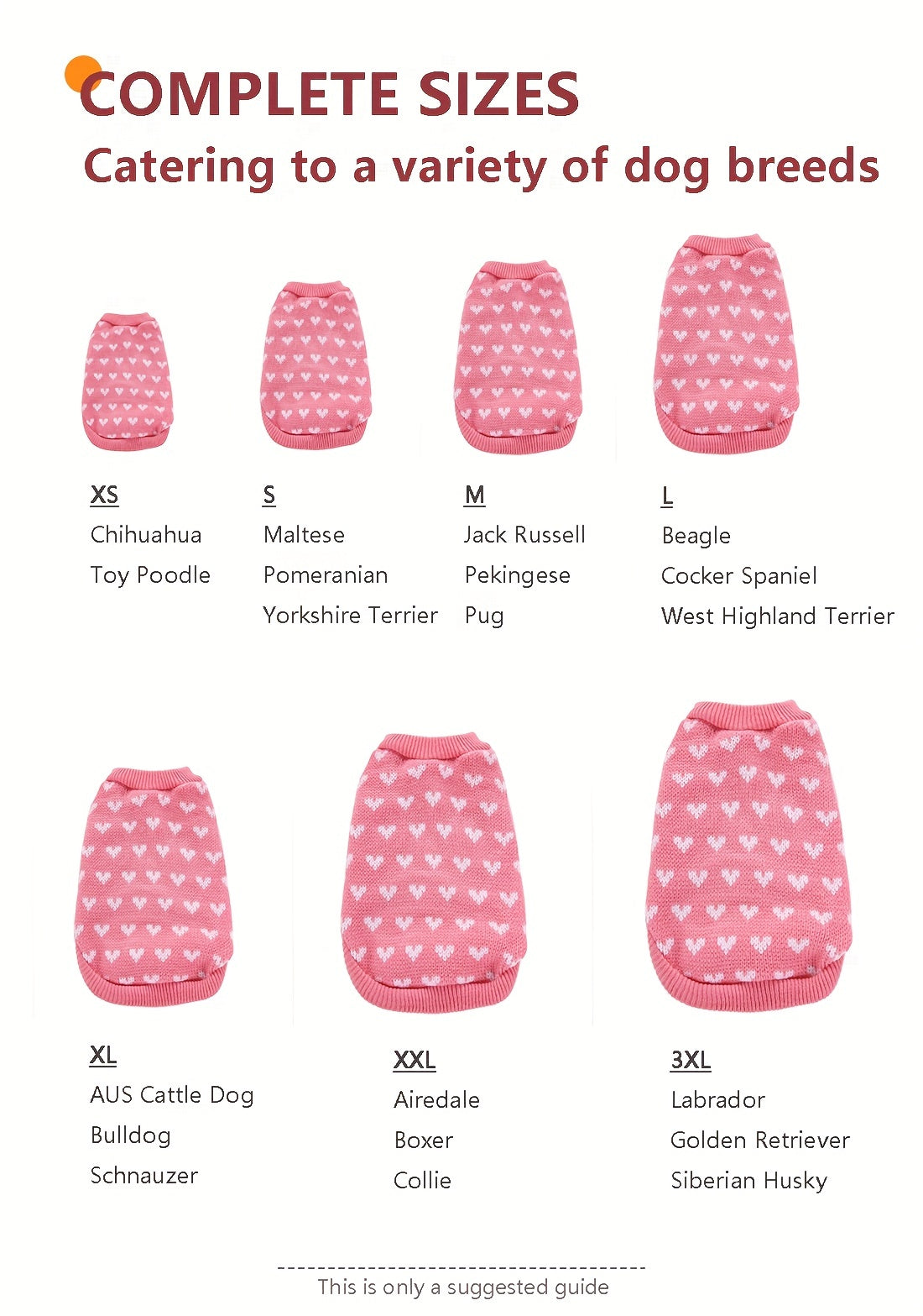 Dog Sweater with Pink Heart Design - Comfortable Knitwear for Dogs of All Sizes, Soft And Warm Pullover for Pets
