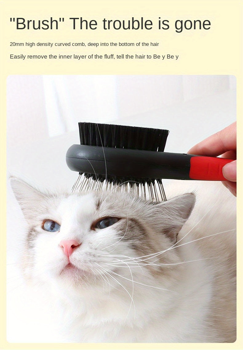 Dog Brush Cat Pet Grooming Comb 2 In 1 Double Sided Pin Cleans For Pets Shedding And Dirt Grooming Tool