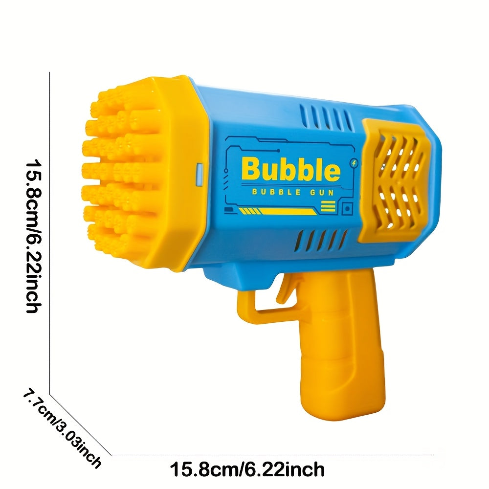 MAMXUAN Youngsters' 40-Hole Bubble Blaster Gun with LED Light - Portable Electric Bubble Maker for Outdoor Fun, Blue & Pink Plastic Bubble Guns for Boys and Girls (Bubbles Not Included)