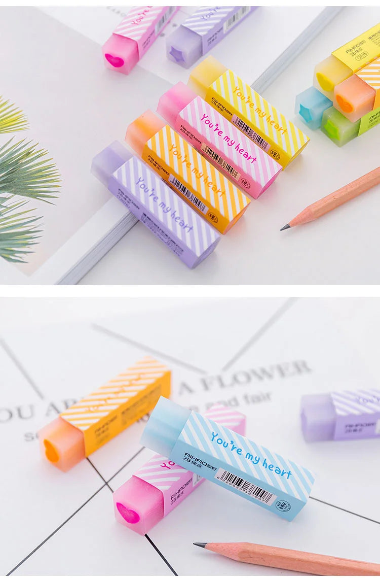 Candy Erasers – Soft, Kawaii & Easy-Clean Rubber for School, Office & Creative Stationery Fans