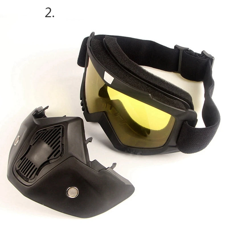 Bicycle helmet Full Face Anti-fog Mask Helmet Airsoft Full Head Gear Paintball Mask with Mouth Filter Safety Goggle Hunting Gear
