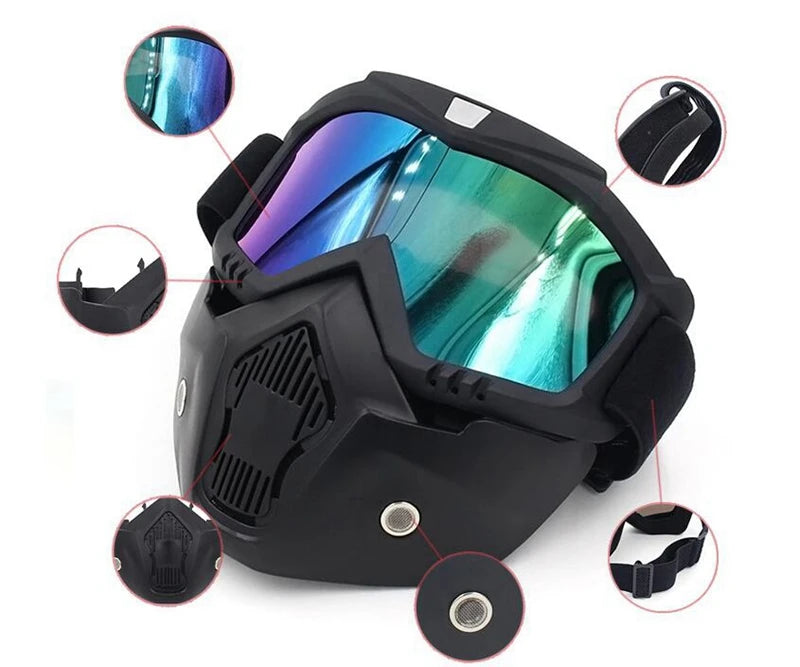 Bicycle helmet Full Face Anti-fog Mask Helmet Airsoft Full Head Gear Paintball Mask with Mouth Filter Safety Goggle Hunting Gear