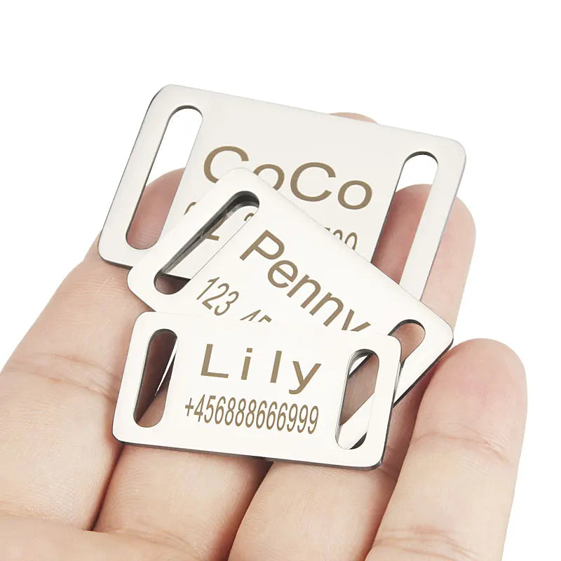 Anti-Lost Pet ID Card Accessories Customize Dog Tag Name Phone Engraved Big Dog Collar Nameplate Personalized Puppy For Cat