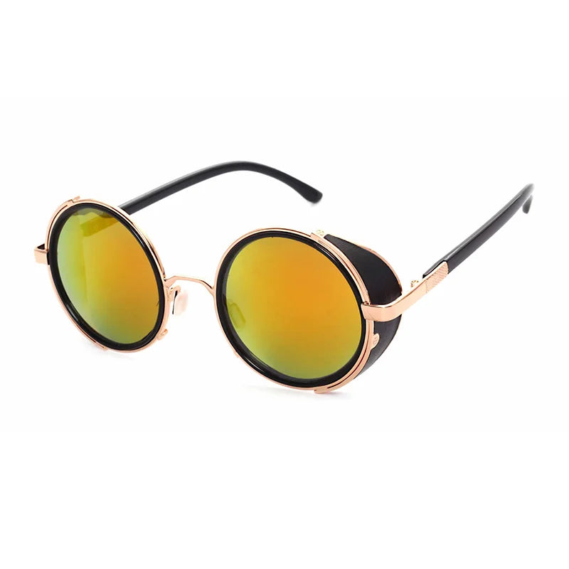 SHAUNA Vintage Women Steampunk Retro Coating Men Round Sunglasses Brand Designer Punk Sun Glasses UV400