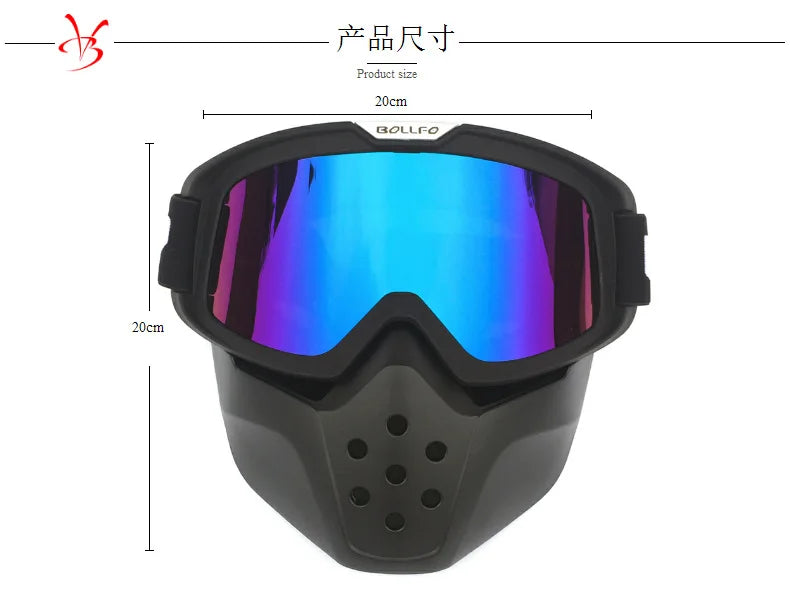 Motorcycle Face Mask Skull Open Face Helmet Mask Anti-UV Dust Helmets Goggles Vintage Mask Men Balaclava Winter Ski Face Shield