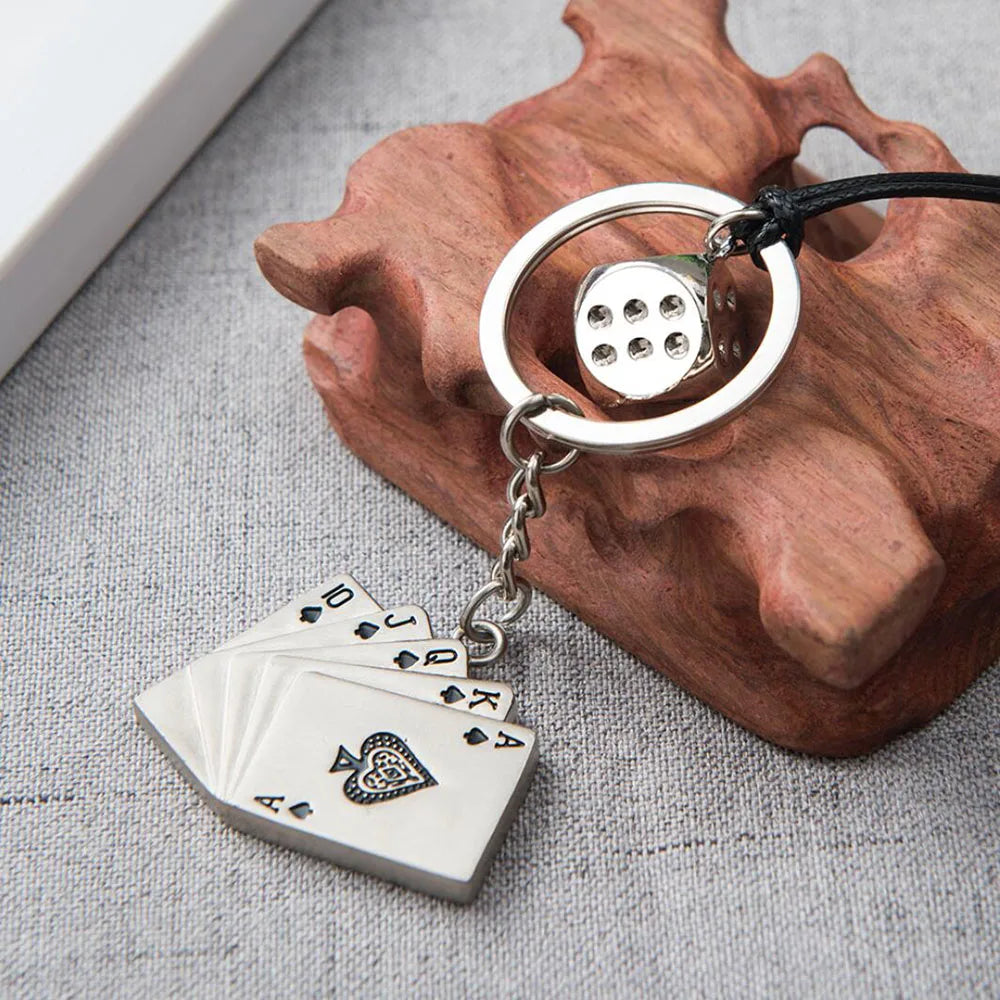Charm Dice Poker Car Pendant Rearview Mirror Decoration Hanging Ornaments Automobiles Interior Car Accessories Holiday Gifts
