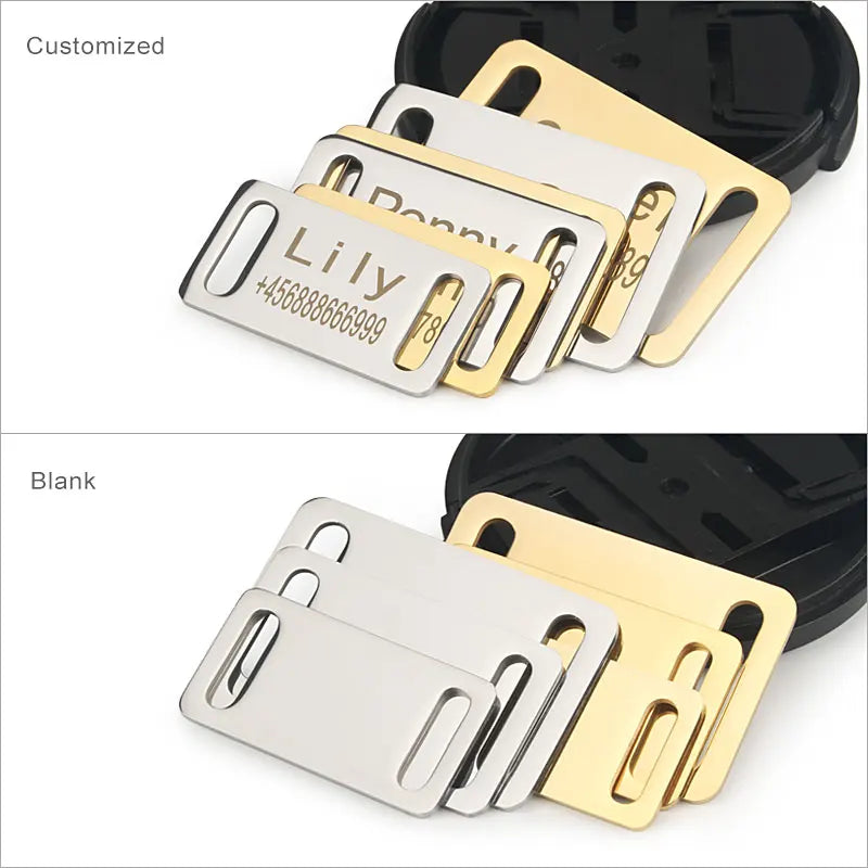 Anti-Lost Pet ID Card Accessories Customize Dog Tag Name Phone Engraved Big Dog Collar Nameplate Personalized Puppy For Cat