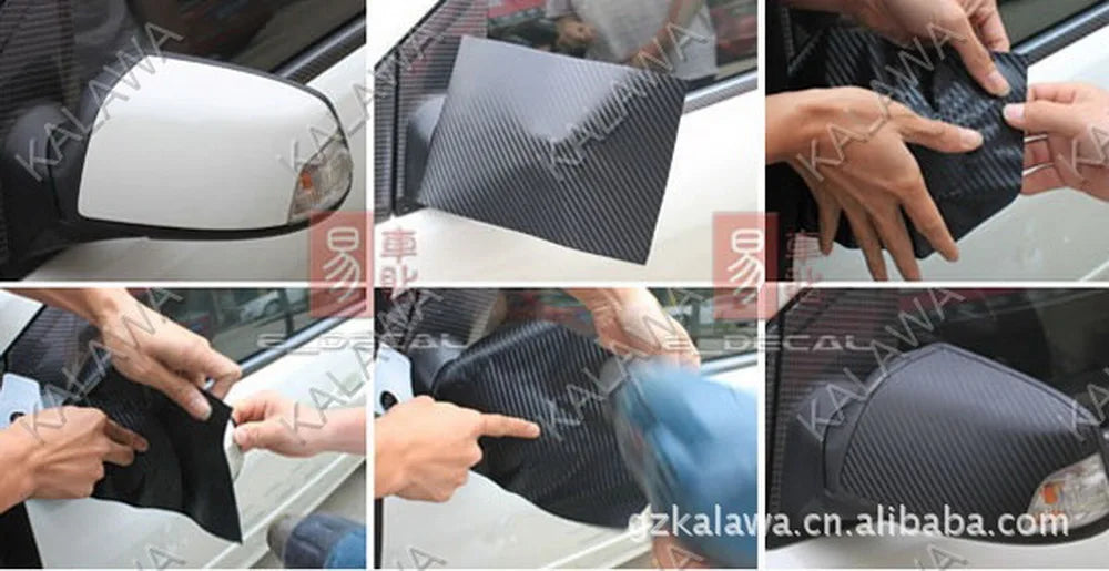 Multiple Size 3D Carbon Fiber Vinyl Wrap Furniture Film Car Sticker Motorcycle Decal Automobile Styling Black White Silver Tube