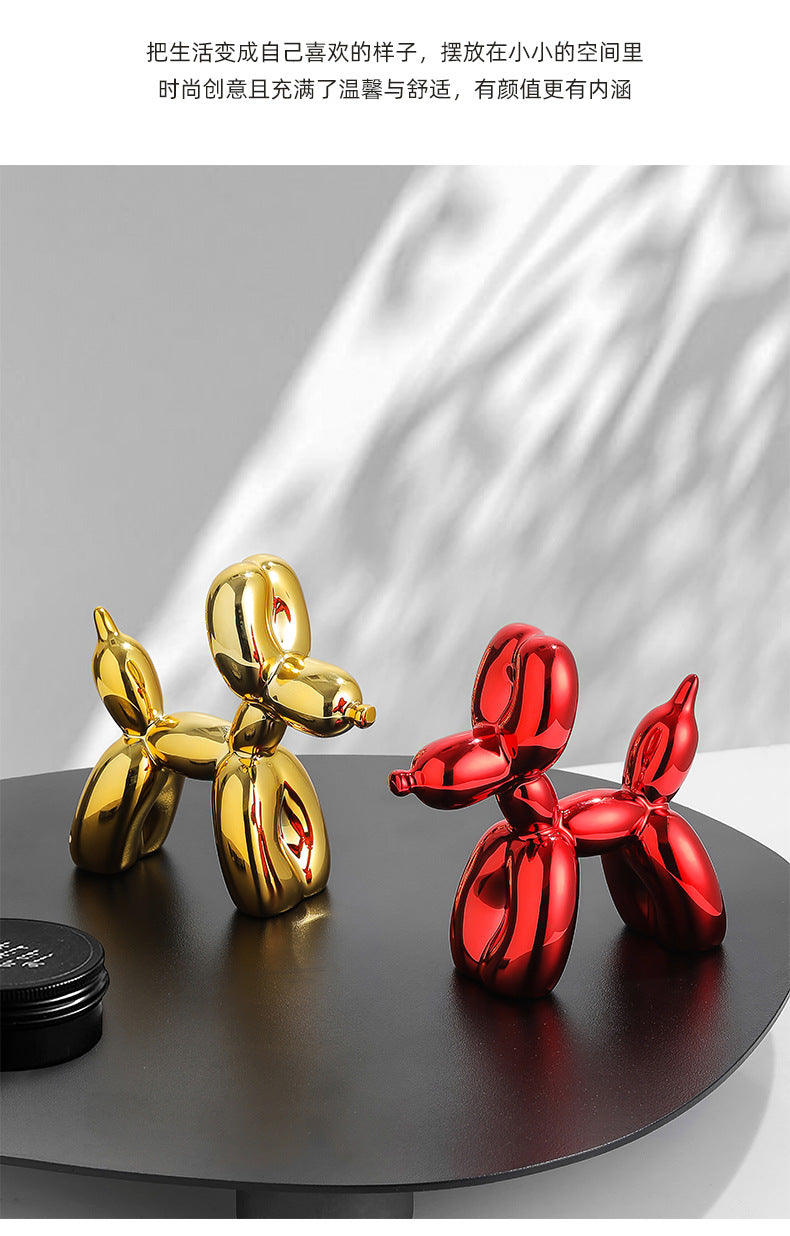 10cm 17cm Nordic Balloon Dog Sculpture Resin Animal Toy Statue Sculptures Figurine Crafts Home Decoration Room Desktop blue Gift