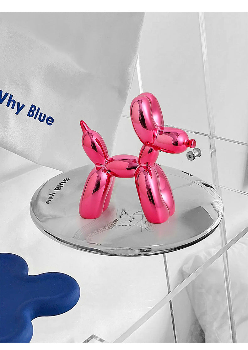 10cm 17cm Nordic Balloon Dog Sculpture Resin Animal Toy Statue Sculptures Figurine Crafts Home Decoration Room Desktop blue Gift