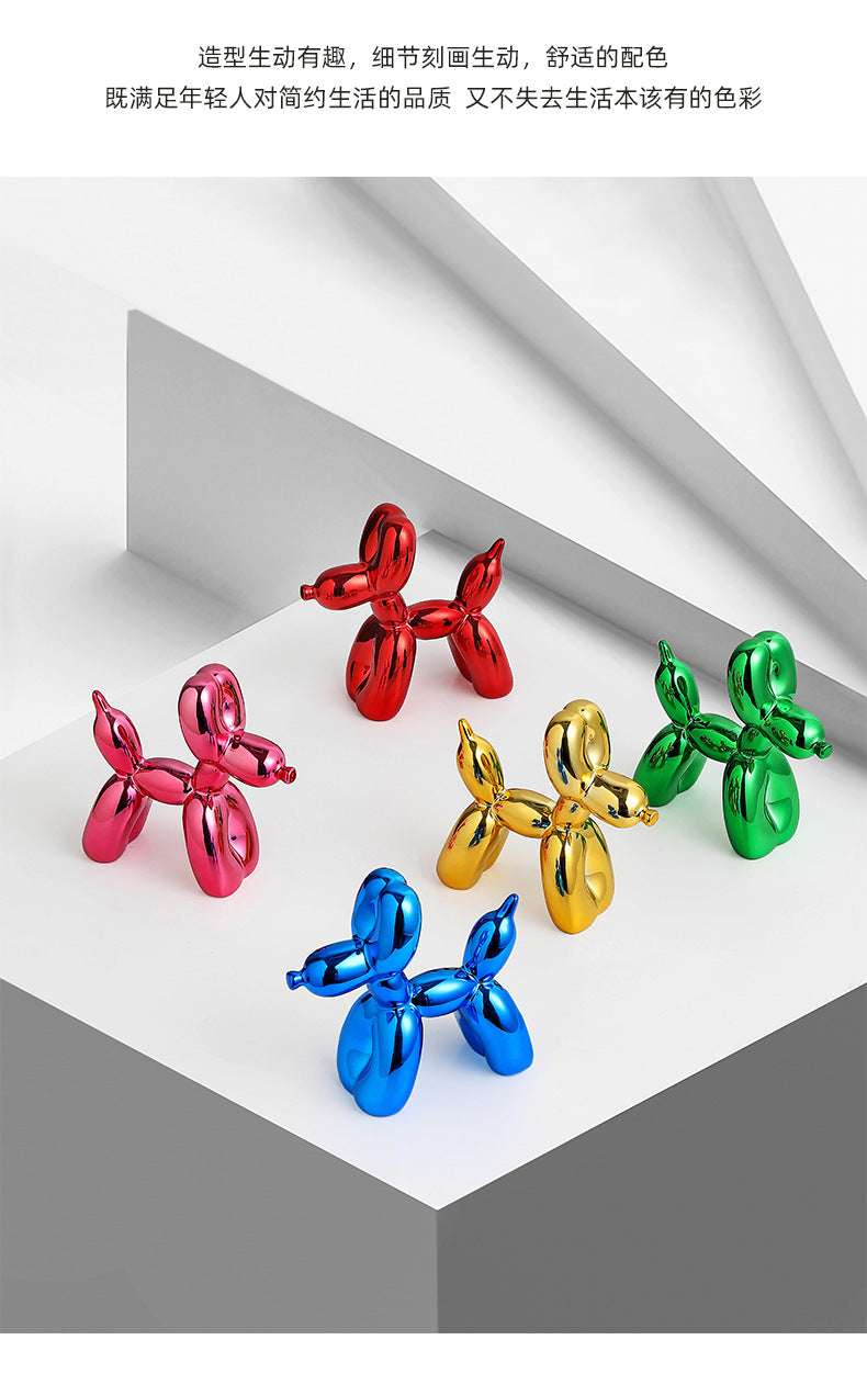 10cm 17cm Nordic Balloon Dog Sculpture Resin Animal Toy Statue Sculptures Figurine Crafts Home Decoration Room Desktop blue Gift
