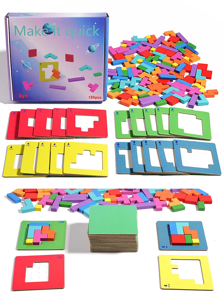 3D Tangram Math Puzzle – Interactive Building Blocks Game for Kids
