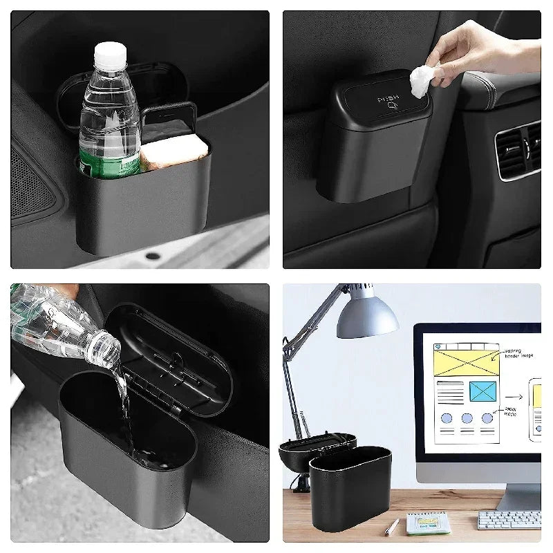 Clean Ride Essential β Mini Car Trash Can with Lid & Bonus Garbage Bags