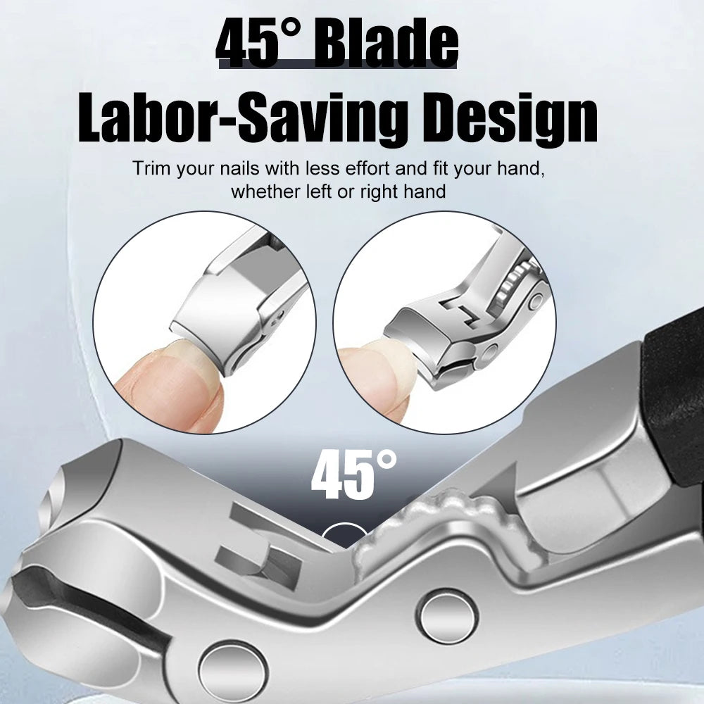 Heavy-Duty Nail Cutter – 1PCS Angled Clipper with Safety Lock & Catcher for Tough Nails