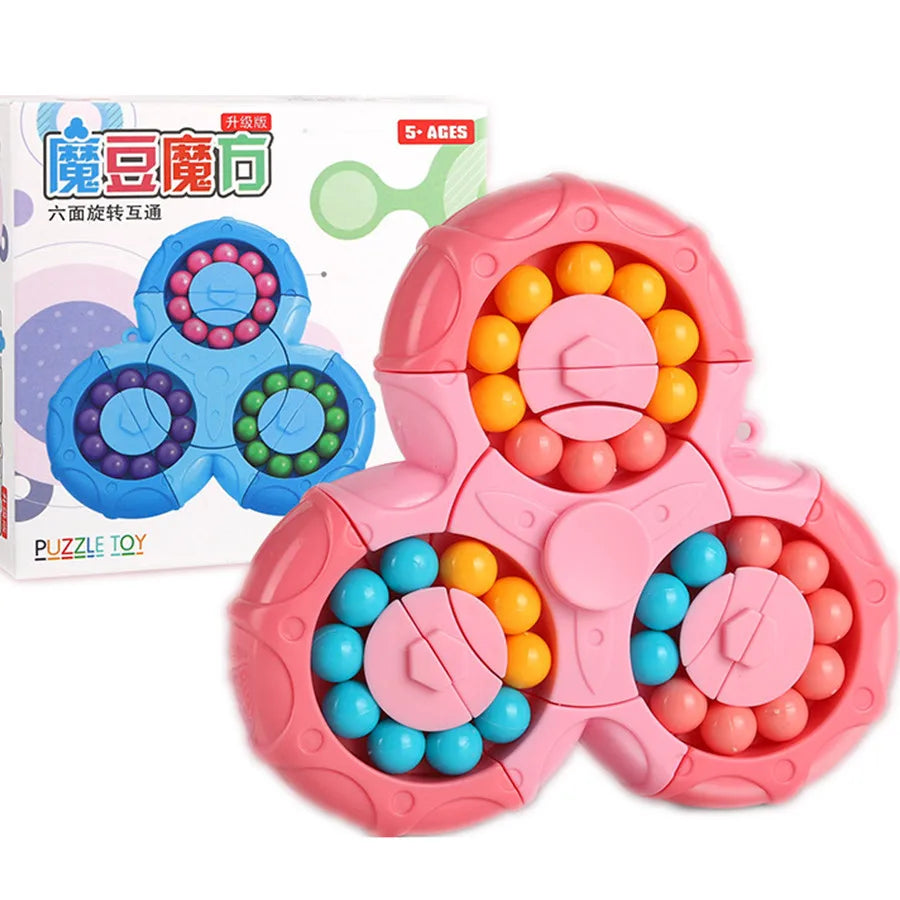 Magic Bean Cube Finger Gyro Rotating Antistress Relieve Anxiety Develop Intelligence Decompression Fidget Toy Adults Kids Gift