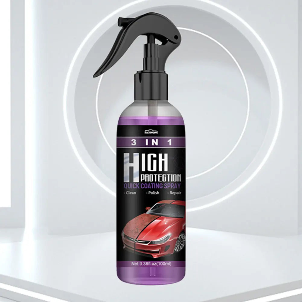 100ML 3-in-1 Quick Coating Spray for Car Auto Restorer High Protection Shield Nano Polishing Paint Wax with Cleaning Function