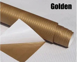 Carbon Fiber Vinyl Wrap Film Car Vehicle Waterproof 127cm x30cm 3D Sticker Sheet Roll Silver Gold Black free shipping