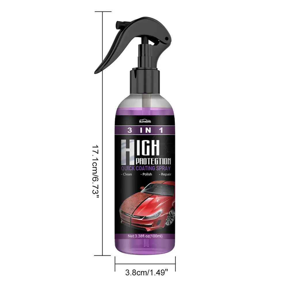 100ML 3-in-1 Quick Coating Spray for Car Auto Restorer High Protection Shield Nano Polishing Paint Wax with Cleaning Function