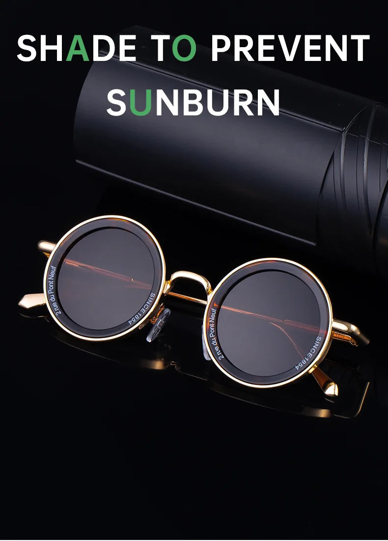 2025 Steampunk Sunglasses For Men Fashion Round Punk Sunglasses Vacation Oculos Outdoor Glasses Vintage Designer Trending Lentes