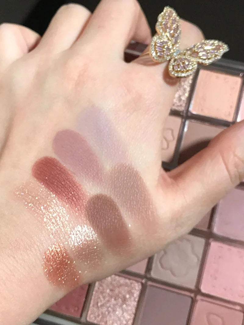 DIKALU Evening Cherry Dance Eyeshadow Tray 20 Color Large Plate Pearl Matte Bright Milk Tea Color Affordable Spring