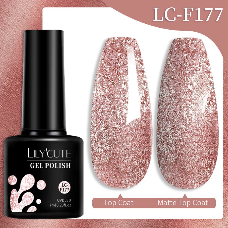 LILYCUTE Color Explosion β 184 Shades of Long-Lasting Gel Polish with Red Glitter Magic