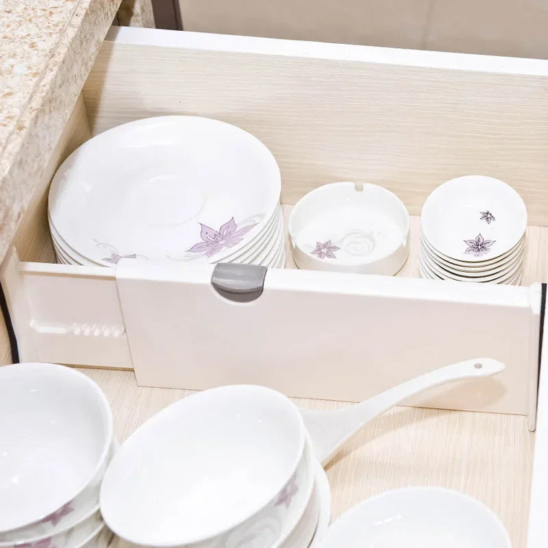 4 Pack Drawer Dividers Organizer Retractable Adjustable Storage Drawer Partition Holder Clapboard Kitchen Organizer Household