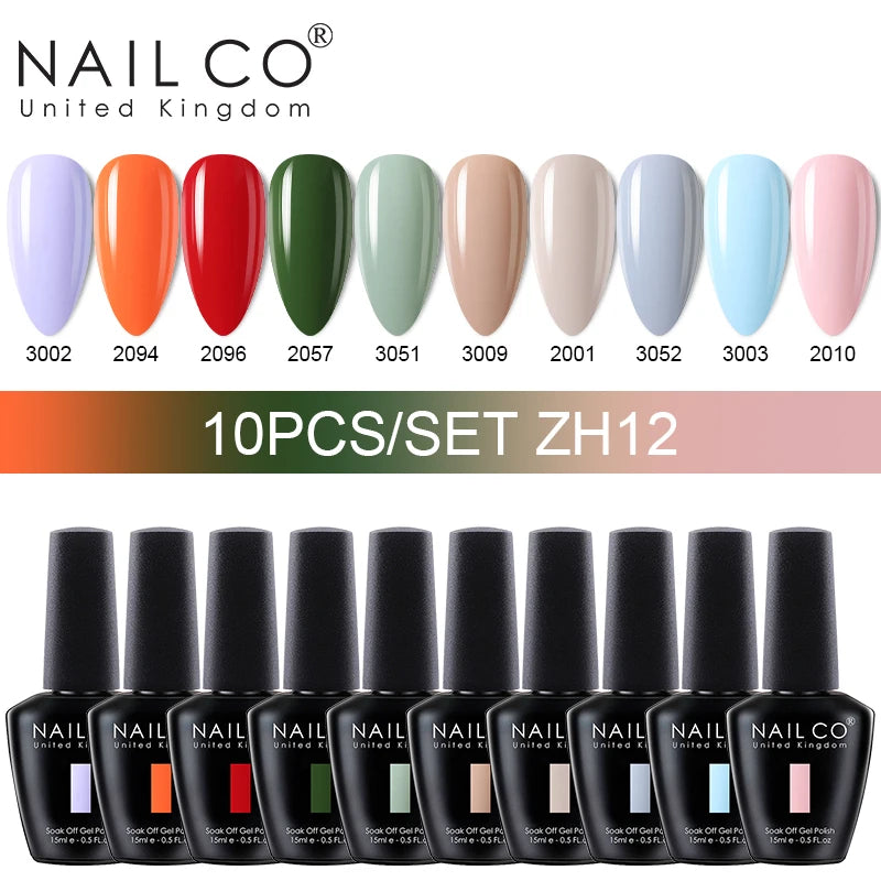 NAILCO Macaron Gel Nail Kit β 10PCS Jelly Colors for Soft, Glossy Manicures