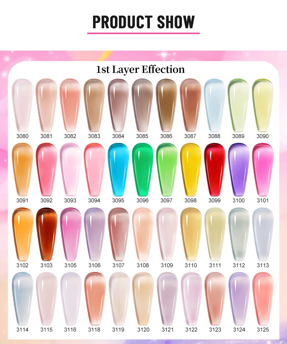 NAILCO Macaron Gel Nail Kit β 10PCS Jelly Colors for Soft, Glossy Manicures