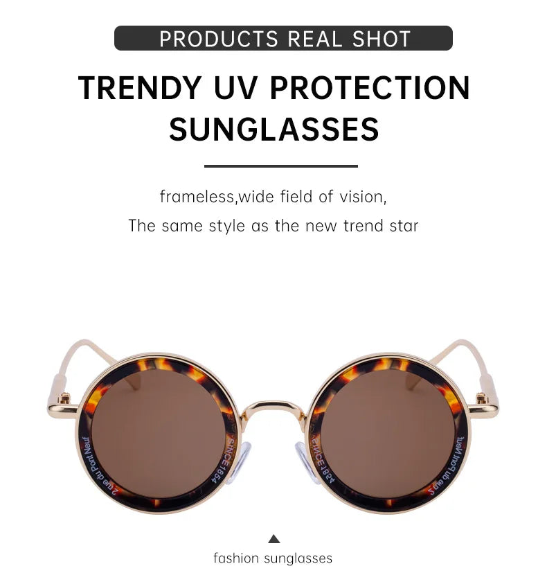 2025 Steampunk Sunglasses For Men Fashion Round Punk Sunglasses Vacation Oculos Outdoor Glasses Vintage Designer Trending Lentes