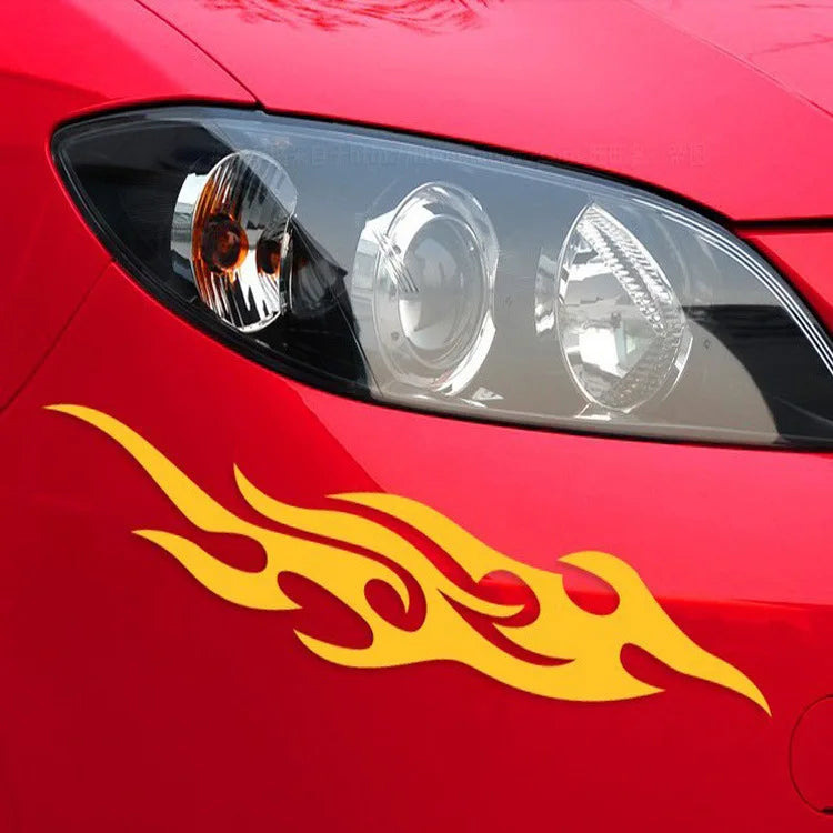 2Pcs Car Flame Stickers Car Truck Side Door Truck Bumper Window Lap Top Cut Vinyl Decal Sticker Auto Styling Decals Accessories
