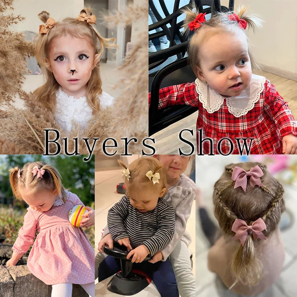 10-Pack Ribbon Bow Hair Clips β Sweet Handmade Styles for Little Girls!